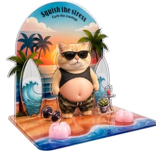 Acrylic Desk Decor, Funny Office Decoration Gift (Cat) - Image 1