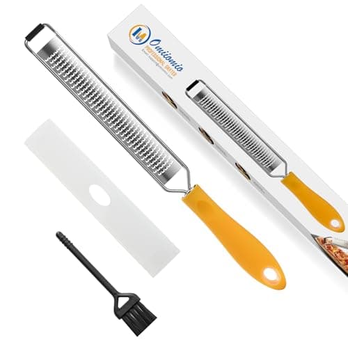 OIM Omiiomio Lemon Zester & Heavy Duty Cheese Grater & Vegetable Grater — Parmesan Cheese Lemon, Garlic, Nutmeg, Chocolate, Fruits, Vegetables, Ginger - Cheese Shredder & Stainless Steel Grater - Image 1