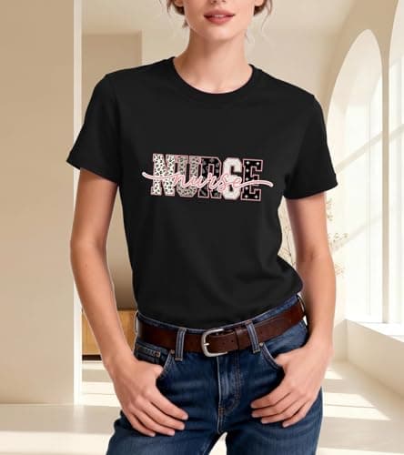 Nurse Shirt for Women - Leopard Print Nurse Life T-Shirt Short Sleeve for Nurse Week Gift - Thumbnail 5