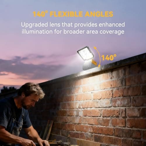 T-SUN LED Work Light, Portable Work Light Compatible with Dewalt 20V Battery, Cordless Flashlight Flood Lights 52W 5200LM with USB &Type C Charger Port for Workshop, Garage Repair (1 Pack) - Thumbnail 2