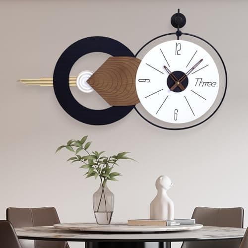 AXAORIRA 35x20 Inch Large Modern Wall Clock, Silent Quartz Movement Decorative Clocks for Living Room, Bedroom, Office - Ideal Gift for Home Decor Lovers - Thumbnail 5