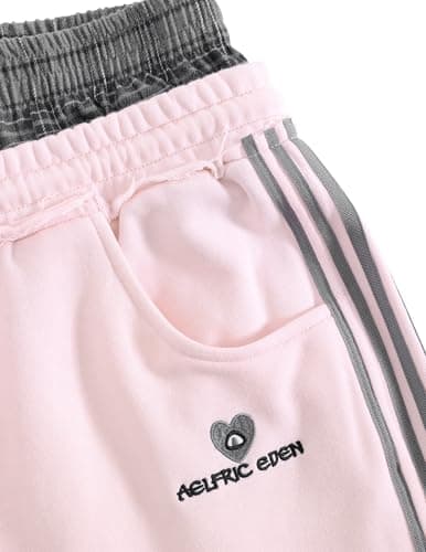 Aelfric Eden Baggy Wide Leg Sweatpants for Women Men Double Elastic Waisted Streetwear Y2K Casual Lounge Pants Trouser with Pockets Pink X-Small - Thumbnail 4