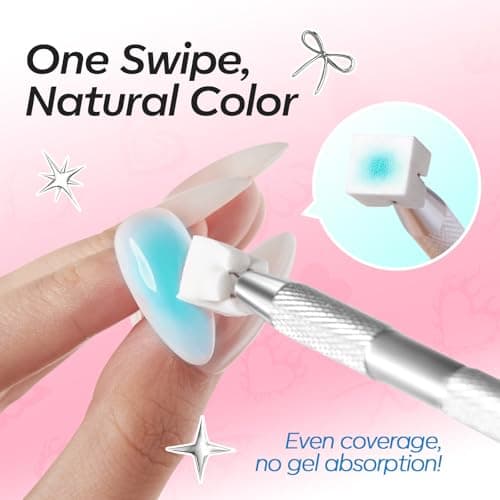 modelones Gel Nail Polish Kit White French Jelly Pink Winter Blue Ocean Gel Polish Set with 10 Pcs Nails Sponge for Ombre & Stickers, 4 Colors Gel Mini Salon Home DIY Trend Manicure Gift for Women - Thumbnail 5