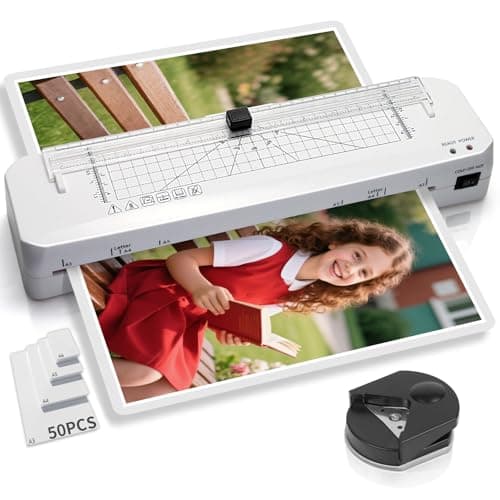 Laminator, A3 Laminator Machine with Built-in Trimmer, 70 Seconds Quick Warm-Up, Cold and Thermal Laminating with 50 Sheets, NTC Technology for Home Office School - Image 1