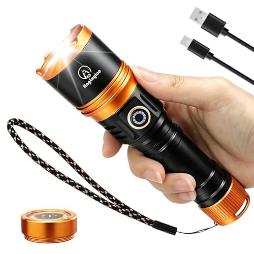 Rechargeable Flashlight High Lumens, Aluminum 5000Lumen Super Bright Flash Light, Zoomable Tactical Flashlight with Ignition Lens, Zoomable Focus, Waterproof, Powerful Flashlight for Home & Outdoors - Image 1