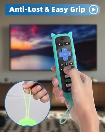 Remote Cover for Roku – 2 Pack Silicone Case Compatible with Roku TV Remotes for TCL/Hisense, Streaming Stick & Express, Universal Controller Sleeve, Glow in The Dark (Blue & Purple) - Thumbnail 6