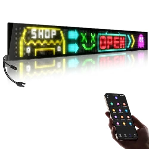 Large Programmable LED Sign, P5 Resolution Indoor Store LED Sign, Bluetooth APP, for Business Retail Shop Window Display (43"x 6") - Image 1