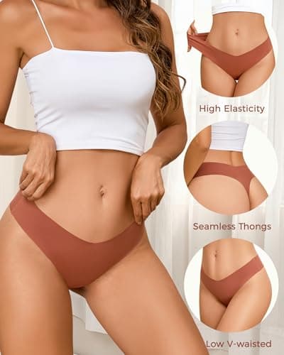 Take Talk Womens Underwear Seamless Thongs 9 Pack Sexy Panties No Show V-waisted Invisible Tangas Women's Clothing - Thumbnail 3