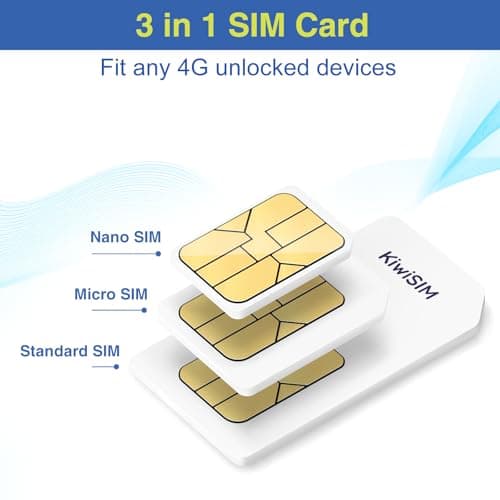 KiwiSIM 4G SIM Card 1GB 30Days, USA Nationwide Network Support for AT&T, T-Mobile and Verizon, Data SIM Card for Unlocked Security Camera/Router/Hotspot WiFI/GPS Tracker, No SSN Check(Activate Needed) - Thumbnail 3