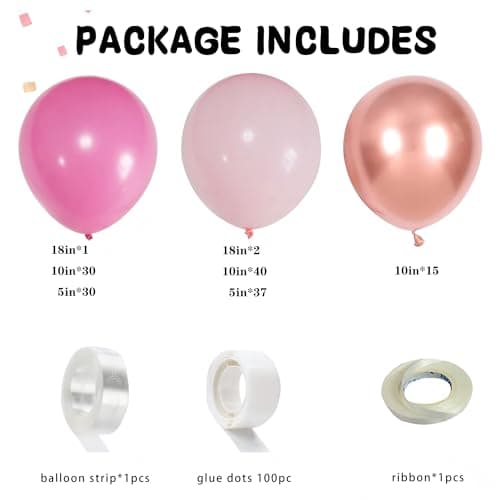 Valentines Day Decorations 155Pcs Rose Red Macaroon Pink Metallic Chrome Gold Latex Balloon Garland Arch Kit for Birthday Anniversary Wedding Romantic Bridal Shower Galentines Day Decor - Thumbnail 2