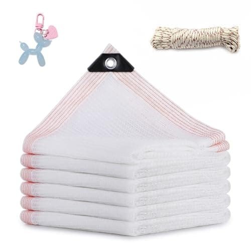 50% Shade Cloth for Garden, White Outdoor Sun Protection Mesh with Grommets, Breathable Patio Screen for Pergola, Chicken Run & Kennel Cover (6x12ft) - Image 1