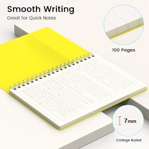 BEYONG Spiral Journal Notebook - 2 Pack Small Size, Lined Journals for Writing, Journaling, Note Pad, Diary, Work & School, Men & Women (Purple, 5x7) - Thumbnail 2