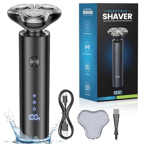 Electric Razor for Men, 4D Floating Rotary Razor, Wet & Dry Waterproof IPX7, USB-C Fast Charging, LED Display, Adaptive Speed Control, Low Noise Cordless Electric Razor with Travel Lock - Image 1