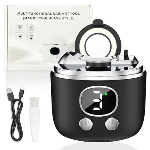 YunLuna 2026 New Electric Nail Clipper, 3-Speed Fingernail Trimmer with Magnifying Glass & Adjustable Trim Slot, Automatic Nail Clipper/Polisher/Grinder with Light Safe for Seniors Adults Kids, Black