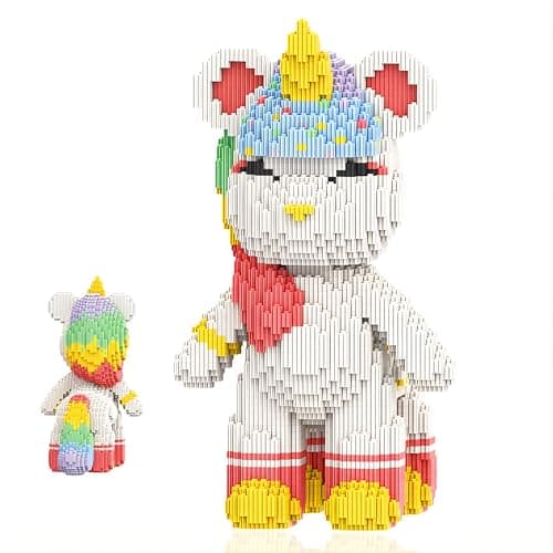 SehrKlug 12.6" Unicorn Bricks Set - Building Blocks for Adults, Ages 14+ - Aesthetic Collector DIY Craft Kit & Room Decor for Office, Bedroom or Book Shelf, Screen-Free Stress Relief, Birthdays Gift