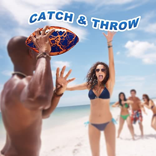 Jasonwell Waterproof Football Pool Toys - Strong Grip Soft Football for All-Weather Play Pool Games Beach Toys Water Footballs Outdoor Sports Toy Christmas Birthday Gifts for Kids Boys Teens Adults - Thumbnail 3
