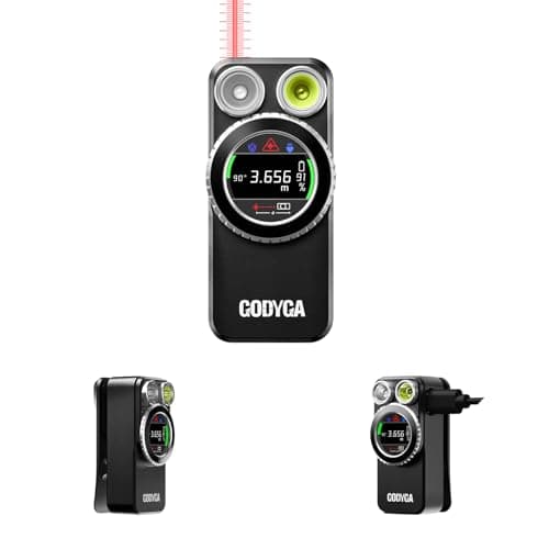 Godyga TorchEye UDA EDC Clip-On Flashlight with Laser Distance Meter, Digital Angle Finder, 650LM White & 365nm UV Light, Area Calculator, Height Measurement, USB-C Rechargeable, Magnetic Work Light - Image 1