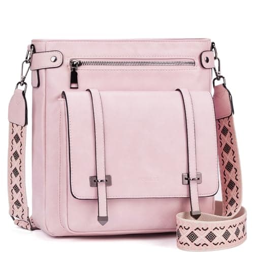 Roulens Crossbody Bags for Women,Multi Pocket Crossbody Purses Vegan Leather Shoulder Handbags Travel Purse Adjustable Strap - Image 1