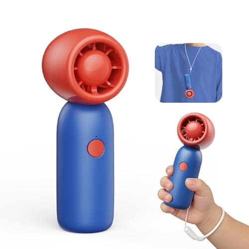 YDCBRIRAY Turbo Handheld Fan for Kid, 4-speed Wind, Portable Travel Pocket Cute Child Fan, 4000mAh Rechargeable Battery Mini Fan with Dual Lanyard for Outdoor,Camping,Hols,Gifts for Kids Festival - Image 1