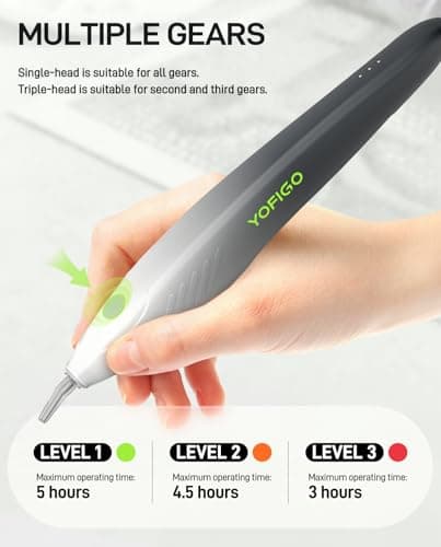 YOFIGO Electric Diamond Painting Pen,Wireless Art Pen for Diamond Painting with 3 Adjustable Suction Levels, Professional Diamond Art Pen with Magnetic Charging Base, Tool for DIY Craft - Thumbnail 5