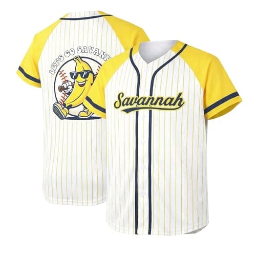 Baseball Jersey for Women Baseball Player Shirt Game Day Fan Striped Baseball Player Button Down Short Sleeve Tops Yellow-White - Image 1