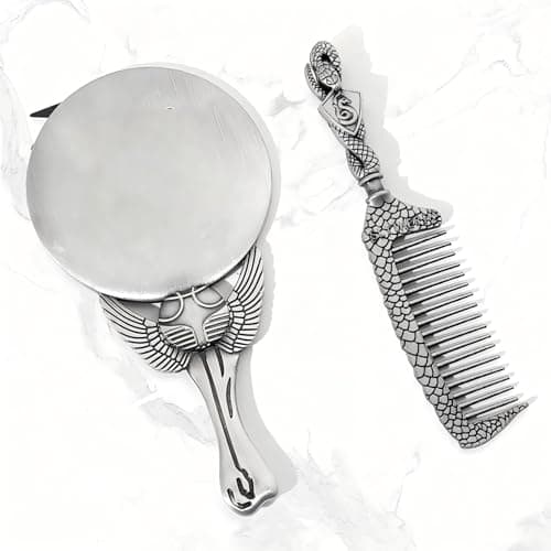 Harry Makeup Brushes Set with Mirror & Comb, Silver Potter Magical Gift Box for Women Girls, Christmas Birthday Gifts for Kids, Eye Shadow Eyeliner Blending Lip Brush - Thumbnail 3
