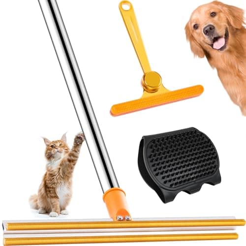 COVITKAN 3 in 1 Carpet Rake for Pet Hair Removal Tool, 51” Adjustable Long Handle Pet Hair Removal Broom, Pet Grooming Brush, Cat Dog Hair Remover Carpet Scraper for Rugs, Mats - Image 1