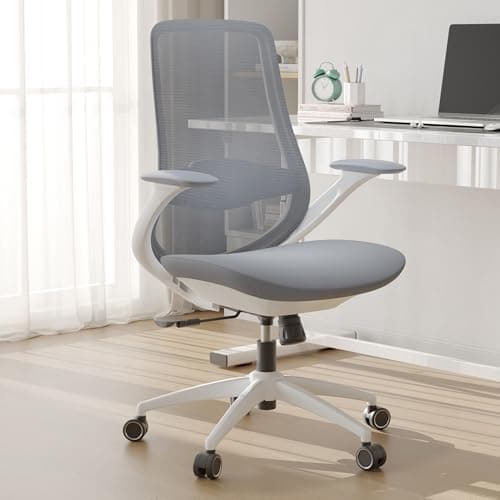 Ergonomic Mesh Office Chair, 330LBS Executive Desk Chair with Lumbar Support, 2D Armrests, Comfy Swivel Computer Task Chairs for Long Hours (Grey) - Image 1