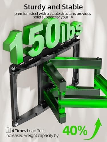 USX MOUNT Full Motion TV Wall Mount for 42-97 Inch TVs up to 150lbs, Swivel and Tilt Wall Mount TV Barcket with Extension, Max VESA 600x400mm & 16" Wood Studs，Fit Most 75 85 86 90 95 inch TVs - Thumbnail 5