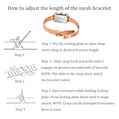 Taxau Womens Dress Watch with Mesh Band Small Womens Watches for Small Wrists Rose Gold Square Analog Quartz Dress Rectangle Lady Watch reloj para Mujer - Thumbnail 5