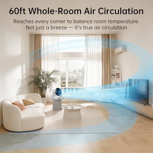 DUOMIY 3D Oscillation Air Circulator Fan with Remote, 12000mAh Battery Operated Cordless Desk Fan, 20dB Whisper Quiet Table Fan for Bedroom Home Office, 12 Speeds, 12H Timer, 650 CFM Powerful Airflow - Thumbnail 2