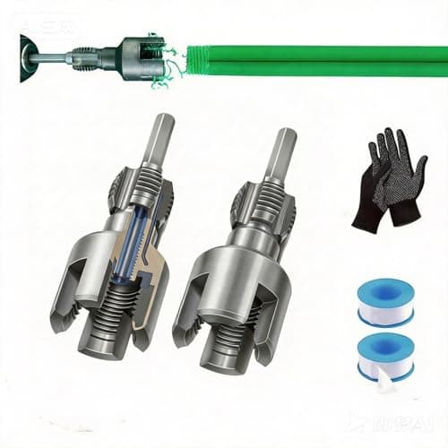 Integrated Internal And External Pipe Thread Tools, 1/2 And 3/4 Pipe Thread Cutting Tools For Industrial Maintenance And Diy Modification To Quickly Stop Leaks (4 points+6 points+PTFE tape+ of gloves) - Image 1