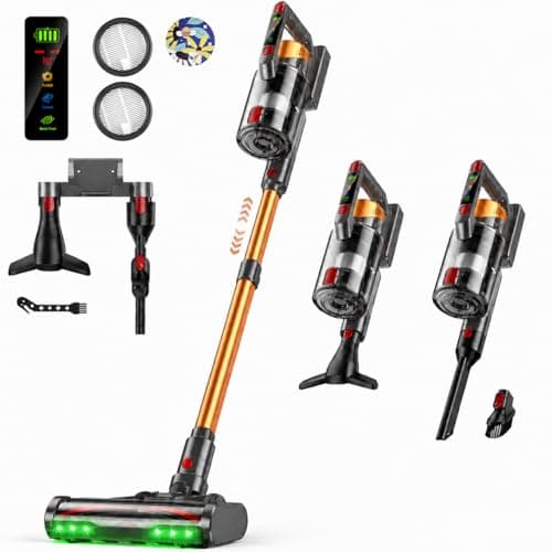 TechRise Cordless Vacuum Cleaner,55Kpa 650W 70-Min Stick Vacuum with LED Display,Anti-Tangle Brush & 8-in-1 Filter,Handheld Convertible,Multiple Charging,Vacuum Cleaners for Home/Pet Hair/Carpet/Floor - Image 1