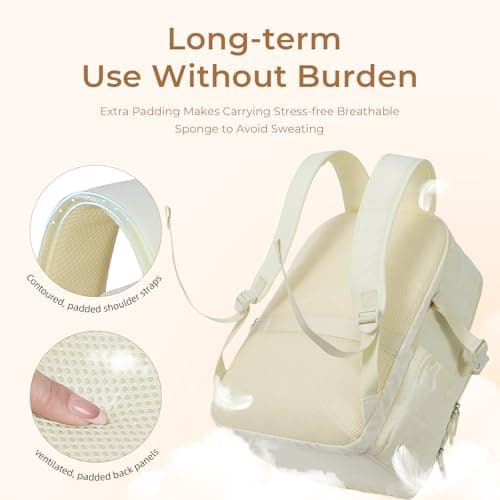 CLUCI Wrinkle-Resistant Laptop Backpack for Women, 17.3 Inch Anti Theft Travel Backpack, Puffer Quilted Work Backpack, Water Resistant College Bookbag with RFID - Thumbnail 6