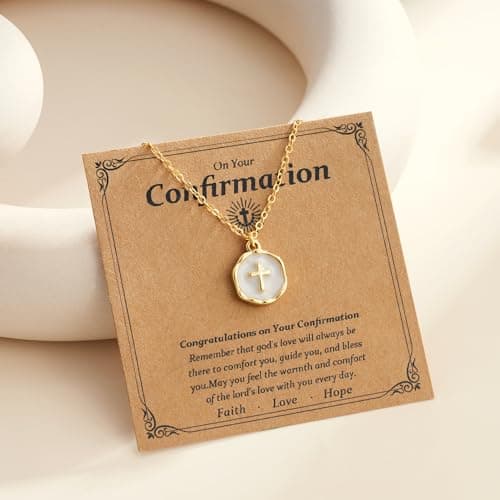 C-leen Confirmation Gifts for Teen Girls - 18K Gold Plated Cross Necklace On Your Confirmation Necklace Easter Gifts for Kids Teens - Thumbnail 4