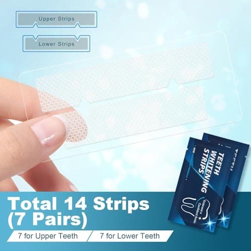Teeth Whitening Strips - 14 Whitening Strips for Teeth Sensitive, Professional, Fast Remove Smoking, Coffee, Wine Stains, Teeth Whitening Kit Pack of 7 Non-Slip Strips Treatments - Thumbnail 2