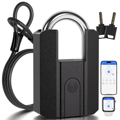 APECYC Smart Fingerprint Bike U Lock Bluetooth Heavy Duty Anti-Theft with 120 cm Steel Cable, USB Rechargeable Bicycle Lock Security Biometric App Control for Bike, Scooter, Motorcycle, E-Bike