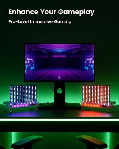 Heepulor Sound Reactive Ambient Light, Smart App-Controlled Music Rhythm Lamp with Custom Modes, Designed for Portable Speaker Setup for Bedroom, Dorm, Living Room (Black) - Thumbnail 5