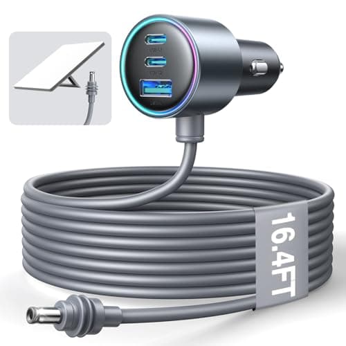 Starlink Mini Car Adapter with Waterproof Cord, Starlink Mini Accessories Car Charger [Dual PD 45W & USB-A 30W] Fast Charging Cigarette Lighter Adapter for RV, Boat, Trailer (16.4FT) - Image 1