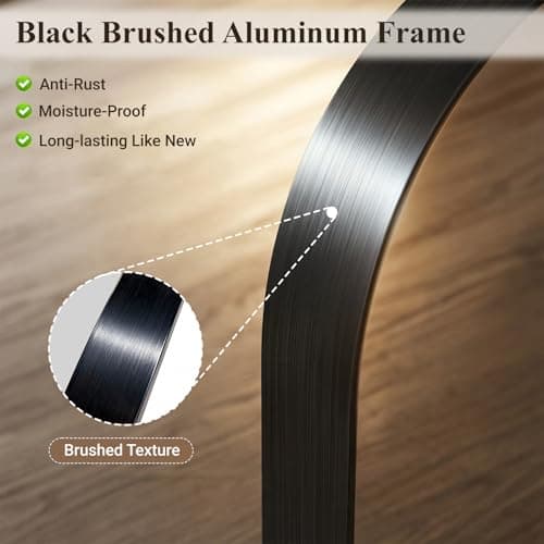MYSUNORIA Arch Mirror for Bathroom Sink, 30"x48" Black Frame Mirror for Wall Mounted, Bathroom Vanity Mirror with HD Tempered Glass, Bedroom, Farmhouse, Living Room, Entry Way, Vanity, Restroom - Thumbnail 5