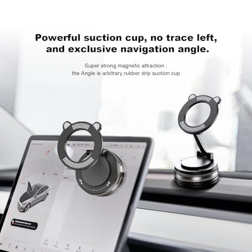 Nanogel foldable vacuum magnetic phone holder, washable strong suction cup holder, suitable for all smartphones, can be used on smooth surfaces such as kitchens, cars, and mirrors; magnetic force ≥14N - Thumbnail 4