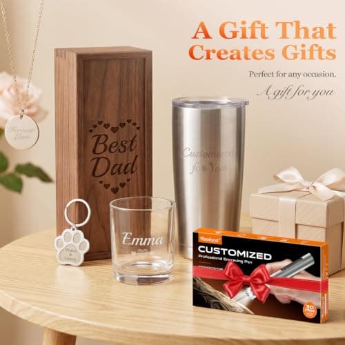 ABITAKE Engraving Pen with LED Light,HollowCup Motor,Cordless USB Rechargeable Rotary Tool for Metal,Wood,Glass and Plastic,DIY Engraving Kit with 30 Bits,Silver - Thumbnail 5