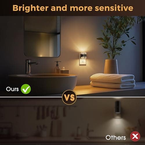 L LOHAS LED Night Light, Bubble Night Lights Plug into Wall, 3000K/4000k/5000K Adjustable Color Temperature Night Light,Dimmable Nightlights with Dusk to Dawn Sensor for Rooms Bathroom Hallway - Thumbnail 5