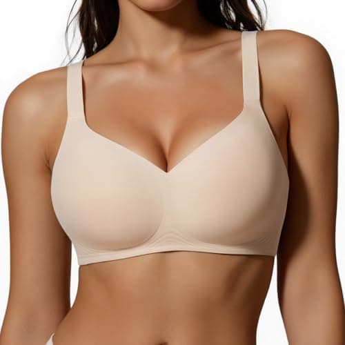 2026 Womens Wireless Bra Seamless Jelly Bras Full Coverage Push Up Supportive Comfortable No Underwire T-Shirt Bras Nude - Image 1