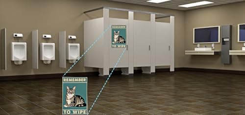 Carastora Funny Bathroom Metal Tin Sign – Vintage "Remember to Wipe" Wall Decor for Restroom, Toilet, or Powder Room – 8x12 Inch Retro Bathroom Humor Sign - Thumbnail 2