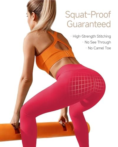 Buttery Soft High Waist Workout Leggings for Women 25" Rose Pink Size XL - Thumbnail 4