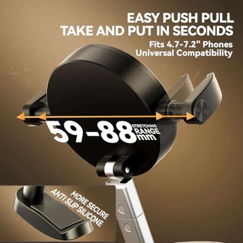 BONERUY Universal Clamp&Magnetic Suction Cup Phone Holder,360°Foldable Phone Mount for Car/Dashboard/Desk Compatible with All Phones 4-7" - Thumbnail 5