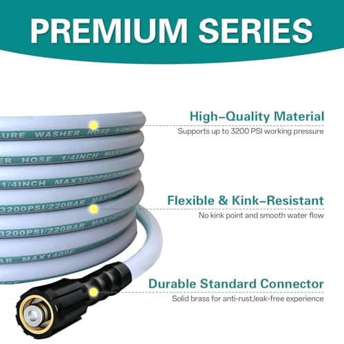 LTANLE High Pressure Washer Hose 26 Feet 1/4 Inch, M22 Dual O-Ring Leak-Proof 3200 PSI Replacement Hose - Thumbnail 2