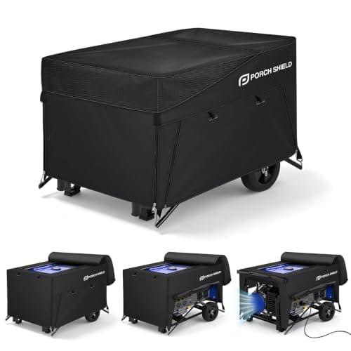 Porch Shield Generator Covers Running - Heavy Duty Waterproof Generator Rain Enclosure Tent Tarpaulin Shelter for 3500 -12000 Watt, Black（Top Opening） - Image 1
