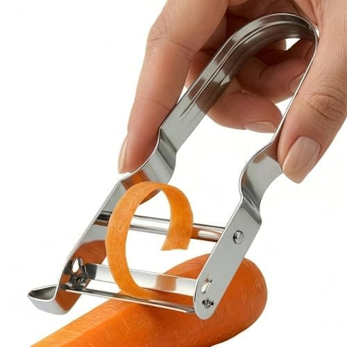 Vegetable Peeler with a Sharp Blade for Easy Peeling Hard Vegetables – 4.7 x 2.8 in Y-Shaped Stainless Steel Potato Peeler, Ergonomic Non-Slip Handle – Kitchen Tool for Carrots, Fruit & Root Veggies - Image 1
